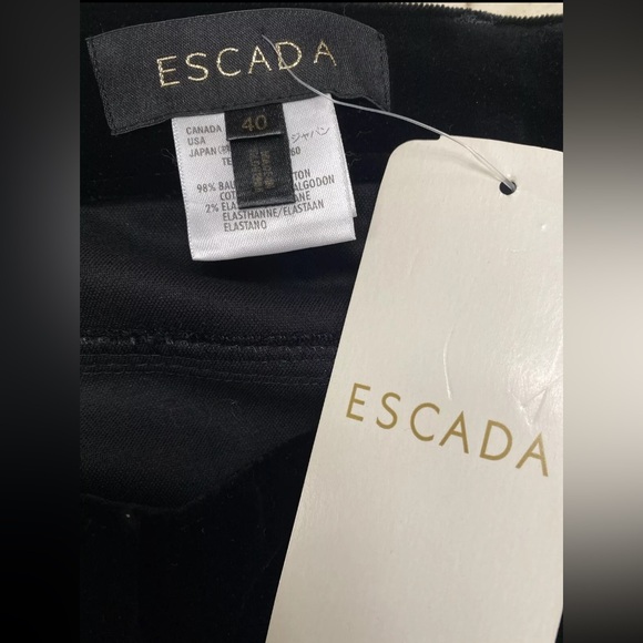 ESCADA - NWT Women's Black Velvet Pants Size 40 / US 10 Straight Leg - Picture 7 of 9